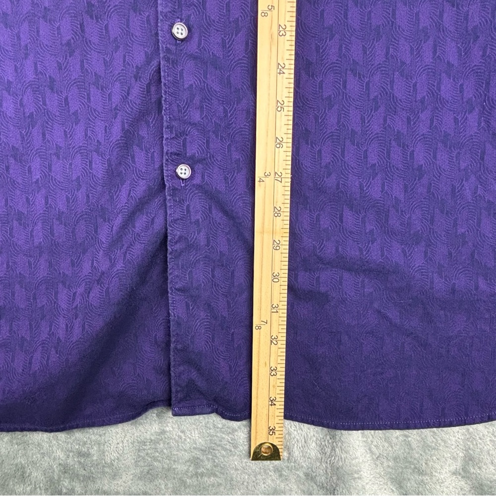 Robert‎ Graham Shirt Men 3XL Purple Geometric Flip Cuff Business Office Preppy - Picture 11 of 12